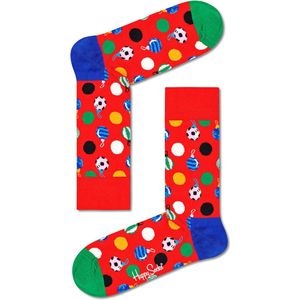 Happy Socks Baubles Sock - unisex sokken - rood met kerstballen - Unisex - Maat: 36-40