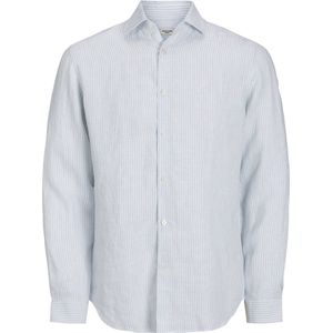 Jack & Jones - Heren Overhemden Parker Linen Stripe - Blauw - Maat L