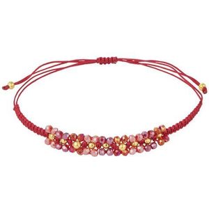 Bijoutheek Armband (Sieraad) Kleine Kralen Touw Rood