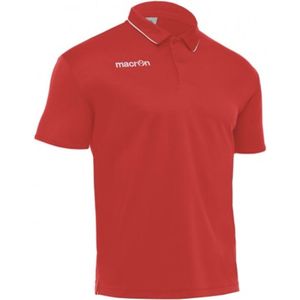 Polo Heren, Macron Draco, Rood/Wit, maat 3XL