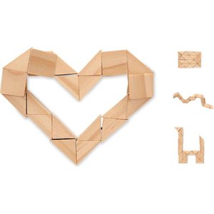 Houten puzzel met opbergzakje - Behendigheidsspel - Breinbrekers - Hersenkrakers - Hout - 24 puzzelstukjes