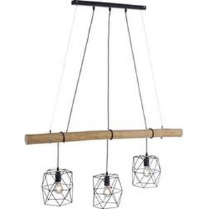 Paul Neuhaus mediena - Industriele Hanglamp eettafel voor boven de eettafel | in eetkamer - 3 lichts - L 120 cm - Zwart - Industrieel - Woonkamer | Slaapkamer | Keuken