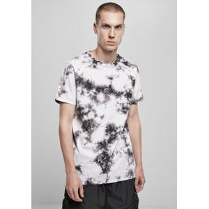 Urban Classics - Black Tie Dye Heren T-shirt - S - Wit/Zwart