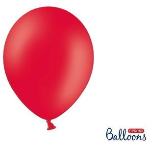 Strong Ballonnen 30cm, Pastel Poppy rood (1 zakje met 100 stuks)