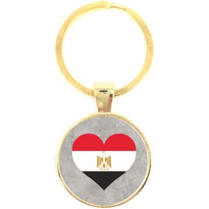 Sleutelhanger Glas - Vlag Egypte
