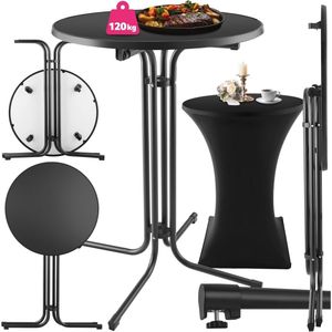 Opklapbare Statafel Ø80cm - Robuuste Bartafel met Stalen Frame - Ideaal voor Tuin en Evenementen
