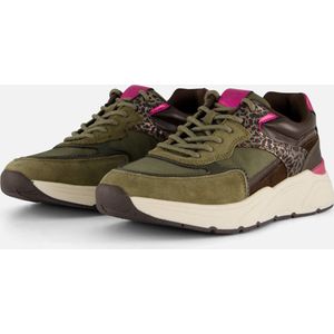 Tamaris Leopard Sneakers groen Textiel - Dames - Maat 36