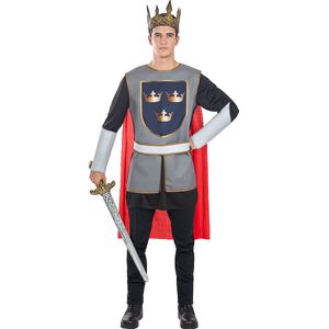 Funidelia | Koning Arthurkostuum Voor voor mannen - Middeleeuwse, Middeleeuwen, Ridder, Knight - Kostuum voor Volwassenen Accessoire verkleedkleding en rekwisieten voor Halloween, carnaval & feesten - Maat L - Bordeaux rood