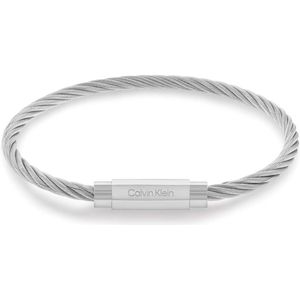 Calvin Klein CJ35000419 Heren Armband - Minimalistische armband - Sieraad - Staal - Zilver - 4 mm breed - 19.5 cm lang