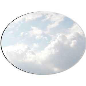 WallClassics - Dibond Ovaal - Grote Witte Wolken in de Lucht - 40x30 cm Foto op Ovaal (Met Ophangsysteem)