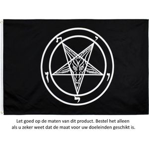 Pentagram Vlag 150x90CM - Pentakel - Occultisme - Hekserij - Satan - Baphomet - Flag Polyester