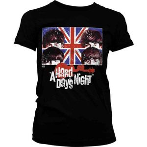 The Beatles Dames Tshirt -S- A Hard Day's Night Zwart