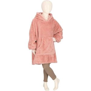 Apollo - Oversized Hoodie Kids - Roze - Effen - One Size - Hoodie jongens - Hoodie deken - Hoodie Meisjes