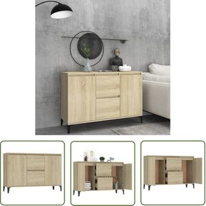 The Living Store Dressoir 104x35x70 cm bewerkt hout sonoma eikenkleurig - Industriele Meubels - Salontafel - Tv Tafel - Bijzettafels - Houten Kasten