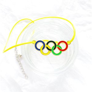 SportPresent® - Ketting - Geel - OS - Olympische Ringen - Olympische Spelen - Peking - Beijing - Kleur - Sportsieraad - Sieraden - Sportsieraden