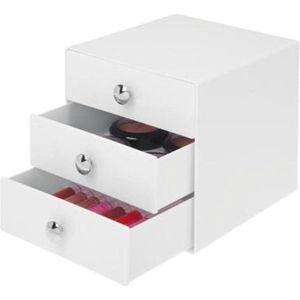 Make-Up Organizer met 3 laden - iDesign - Ruime opbergmogelijkheden - Kunststof