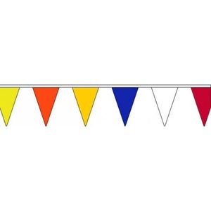 Set van 2x stuks gekleurde huis/tuin party vlaggetjes vlaggenlijnen van stof van 13 meter - Feestartikelen/versieringen
