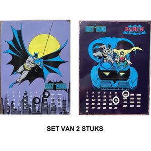 Dc Comics - Batman - Superheld - Decoratie borden - Blik - Set van 2 stuks.