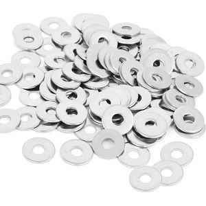 Platte sluitringen M5 roestvrij staal x 15 mm - Brede vleugels voor schroeven, moeren en draadstang - 150 stuks