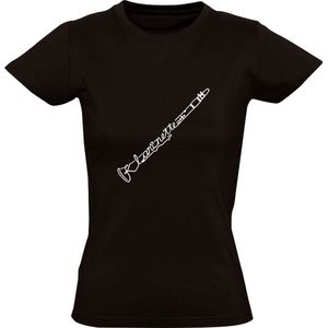 Klarinet Dames T-shirt | muziekinstrument | blaasinstrument | enkelrietinstrumenten | harmonieorkest | symfonieorkest | orkest | Zwart