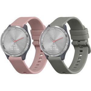 kwmobile 2x Horlogebandjes Garmin vivomove 3S - TPU - Grijs/Oudroze