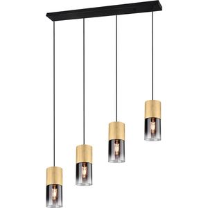 LED Hanglamp - Torna Roba - E27 Fitting - 4-lichts - Rechthoek - Mat Goud - Aluminium