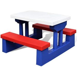 Gratyfied - Tuinset kinderen - Picknicktafel kinderen - Tuinstoel kinderen - Tuintafel kinderen - Kindertafel buiten - 47 x 41 x 67 cm - 5 kg - Blauw