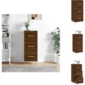 vidaXL Dressoir - Hout en Metaal - 34.5 x 34 x 90 cm - Bruineiken - Keukenkast