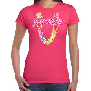 Hawaii slinger t-shirt roze voor dames - Zomer kleding XL