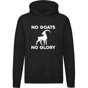 No Goats No Glory | Hoodie | Succes | Overwinning | Prestatie | Topper | Geslaagd | Geit | Dier | Unisex | Trui | Sweater | Capuchon | Zwart