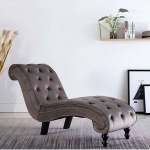 Medina Chaise longue fluweel grijs