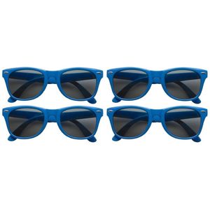 8x stuks zonnebril blauw - UV400 bescherming - Zonnebrillen voor dames/heren