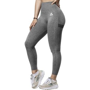 Mewave - Sportlegging donker grijs - Dames - Sportbroek - Sportkleding - Yoga legging - Hardloopbroek - Tiktok - Fitness - Maat M