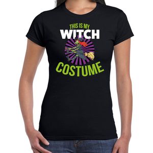 Verkleed t-shirt witch costume zwart voor dames - Halloween kleding M