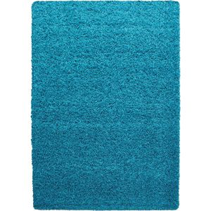 Pochon - Tapijt Life - Turquoise - 150x80x3 - Vloerkleed - Hoogpolige Vloerkleed - Rechthoekige Tapijt - Rechthoekige Vloerkleed