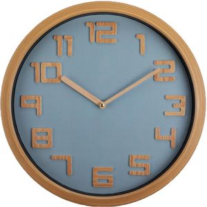 NUOVO Stille en trillingsvrije wandklok op batterijen Wandklok met retro houtnerfdesign 3D digitaal 12-inch modern kwartsdesign Decoratief binnenkeuken en kantoor