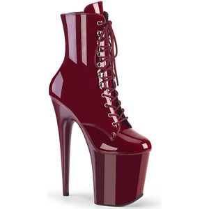 Pleaser - FLAMINGO-1020 Plateau Laarzen, Paaldans schoenen - US 8 - 38 Shoes - Bordeaux rood