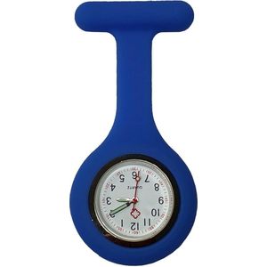 Fako® - Verpleegstershorloge - Zusterhorloge - Verpleegster Horloge - Siliconen RVS Lumi - Donkerblauw