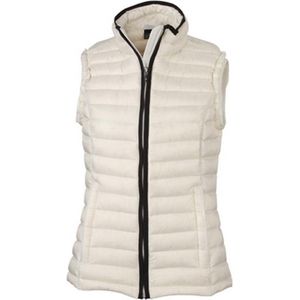 James and Nicholson Vrouwen/dames Quilted Down Vest (Off-White/Zwart)