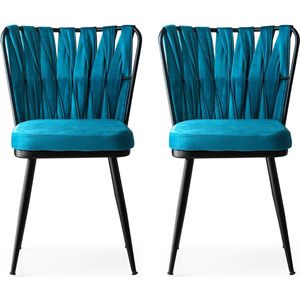 Asir SET VAN 2 EDOUARD STOELEN - ZWART, BLAUW