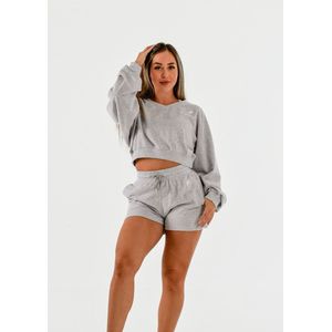 Loungeoutfit / joggingpak dames / huispak / comfy outfit / loungewear short + sweater (grijs)