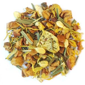 Kruidenthee (cafeïnevrij)|IJsthee|Rooibos (cafeïnevrij) - Ginkgo Lemon Twist - Losse thee 80g