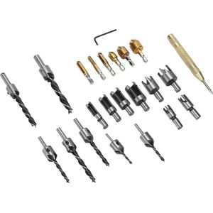 23 Stks Houtbewerking Verzinkboor Set - Hoge Snelheid Staal Afschuining Boor - Plug Cutter voor Boren Snijden .