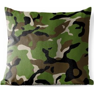 Buitenkussens - Tuin - Militair camouflage patroon - 45x45 cm