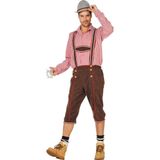 Wilbers & Wilbers - Boeren Tirol & Oktoberfest Kostuum - Bierdrinkende Tiroler Bruin Man - Bruin - Maat 56 - Bierfeest - Verkleedkleding