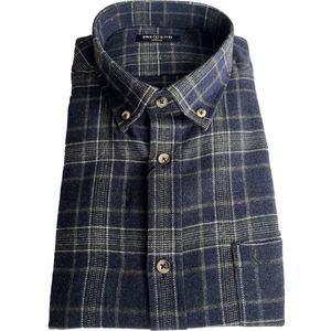 Pre End - Overhemd heren - flanel - blauw - groen - geruit - maat XL