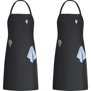 Unisex schort 32"" x 28"" met zakken met lange banden voor vrouwen mannen koken keuken ambachtelijke tekening Pack van 2