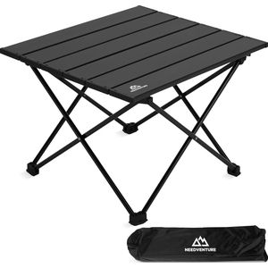 needventure® Campingtafel Inklapbaar - Kampeertafel Opvouwbaar - Inklapbare Tafel - Vouwtafel - Lichtgewicht Aluminium - Picknicktafel Kinderen - Zwart - 40x35x30cm - Small