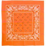 Neon oranje zakdoek bandana 53 x 53 cm