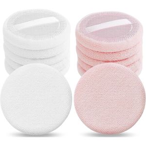 12 STKS Blush Losse Poeder Puff Gezicht Make-up Spons – Zachte Velours Mini Applicators voor Make-up Toepassing